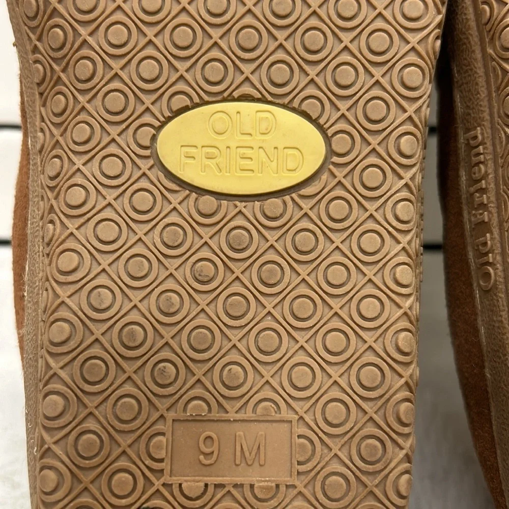 Romeo Genuine Shearling Leather OLD FRIEND Men’s Size 9 Slippers Chestnut